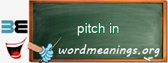 WordMeaning blackboard for pitch in